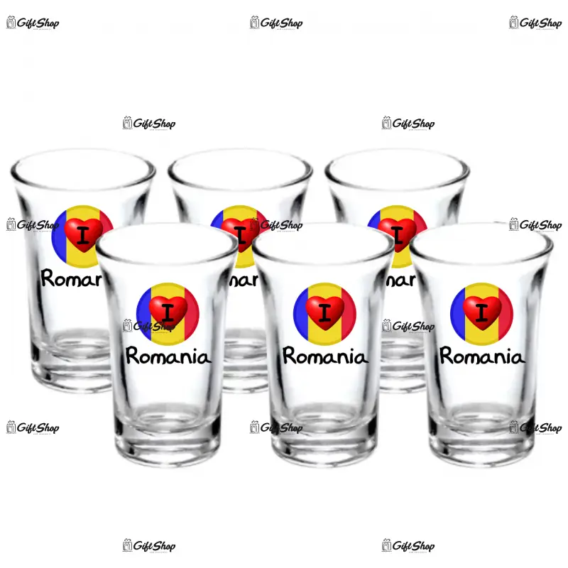 I love romania, set 6 pahare shout, model 29bs